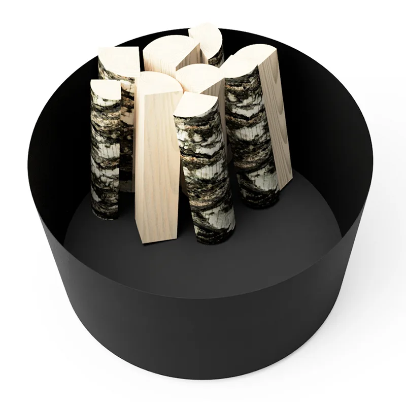 Ronde plantenbak van gegalvaniseerd metaal